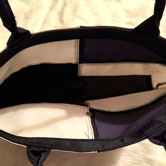 Navy and White Tote Bag - Picture 2 of 6